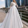 SoDigne Dubai Modest Wedding Dresses Lace Long Sleeve Satin Bride Dress With Belt Women Elegant Wedding Party Gowns Customized 6 H48dad497e0e141b68d99abeaf991c90eT Cropped