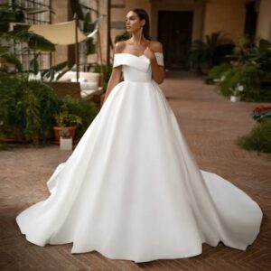 SoDigne Modern Simple Satin Wedding Dress Off the Shoulder Sexy V Neck Customized Plus Size Dubai Elegant Vestidos De Novia 6 H656d2504375846c68f72f4f2acf79d42i