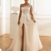SoDigne A-line Tulle Appliques Wedding Dresses One Shloudler Split Bridal Dress Long Wedding Gown Robe De Mairee Customized 7 S09d94dfc777149399f63a65ad3d1d67dU Cropped