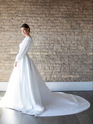 SoDigne Satin A-line Wedding Dresses Full Sleeves O-neck Bridal Dress Elegant Long Bridal Gown vestidos de novia Customized 4 S15989c44da8643ad9d6c07da1e4b0535s Cropped 600x800 1