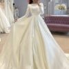 SoDigne Conservative Wedding dress Satin Wedding Dresses Full Sleeve Muslim Bridal Gown Modest Long Wedding Gown Customized 5 S27adac3143c14c6094773994c92fbcbf9 Cropped
