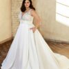 Classic Satin A-Line Wedding Dresses Plus Size V-Neck Sleeveless Bride Gowns Women 2023 Empire Sweep Train Vestido De Noiva 6 S2e4968e6f02a427196fb204b83787ec8d Cropped