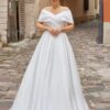 Simple Off Shoulder Wedding Dresses Plus Size Satin Bride Gowns Pleat Back Zipper Floor Length A-Line Vestidos De Novia 2025 5 S38b031a9c260421997bbf0497a4bc6594 Cropped