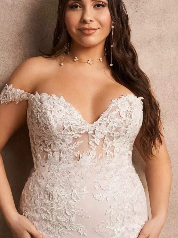 Pastrol Tulle Wedding Dresses Plus Size Sweetheart Neck Sleeveless Bride Gowns Appliques Floor Length Mermaid Vestido De Noiva - obrazek 3