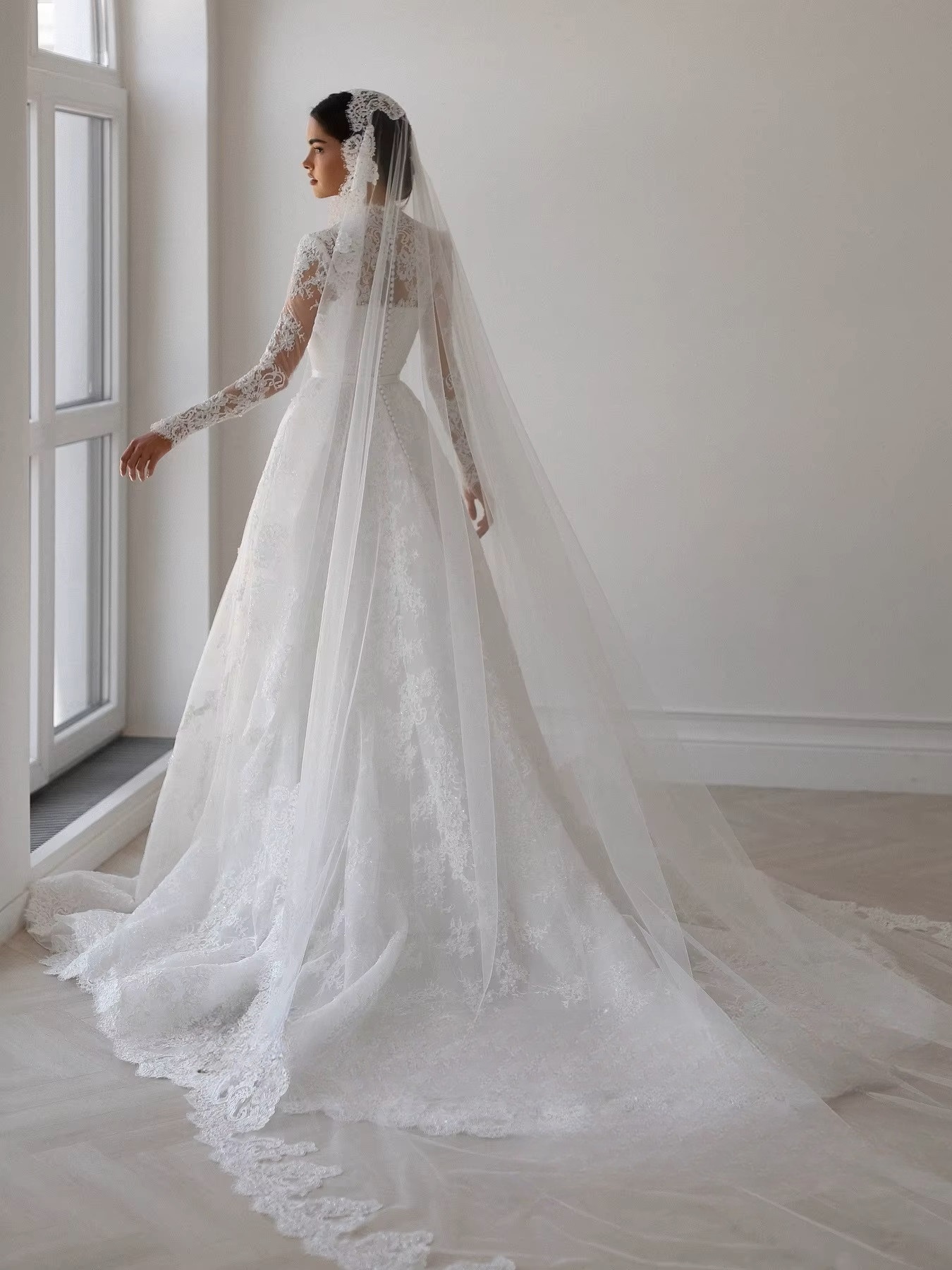 SoDigne A-line Lace Wedding Dress Sweetheart Full Sleeves Bride Dresses 2025 Long Bridal Gowns vestidos de novia Customized 2 SoDigne A-line Lace Wedding Dress Sweetheart Full Sleeves Bride Dresses 2025 Long Bridal Gowns vestidos de novia Customized - obrazek 2
