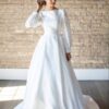 SoDigne Satin A-line Wedding Dresses Full Sleeves O-neck Bridal Dress Elegant Long Bridal Gown vestidos de novia Customized 7 S78bfb8ce910647afaa076a1331419a90y Cropped 600x800 1