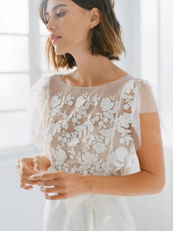 Customized Beach Short Wedding Dress Simple Mini Bridal Dresses Sexy Backless Elegant Boho Bride Gown Lace Appliques Vestidos - obrazek 4
