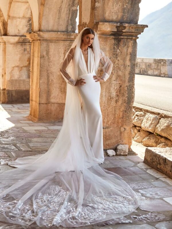 SoDigne Mermaid Satin Simple Wedding Dress Halter Sleeveless Bride Dresses Long Elegant 2025 Bridal Gown Vestido De Noiva - obrazek 2