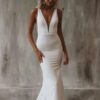 Elegant Mermaid Wedding Dress Women 2025 V-Neck Open Back White Satin Spaghetti Straps Bridal Gown Customized Vestidos De Novia
