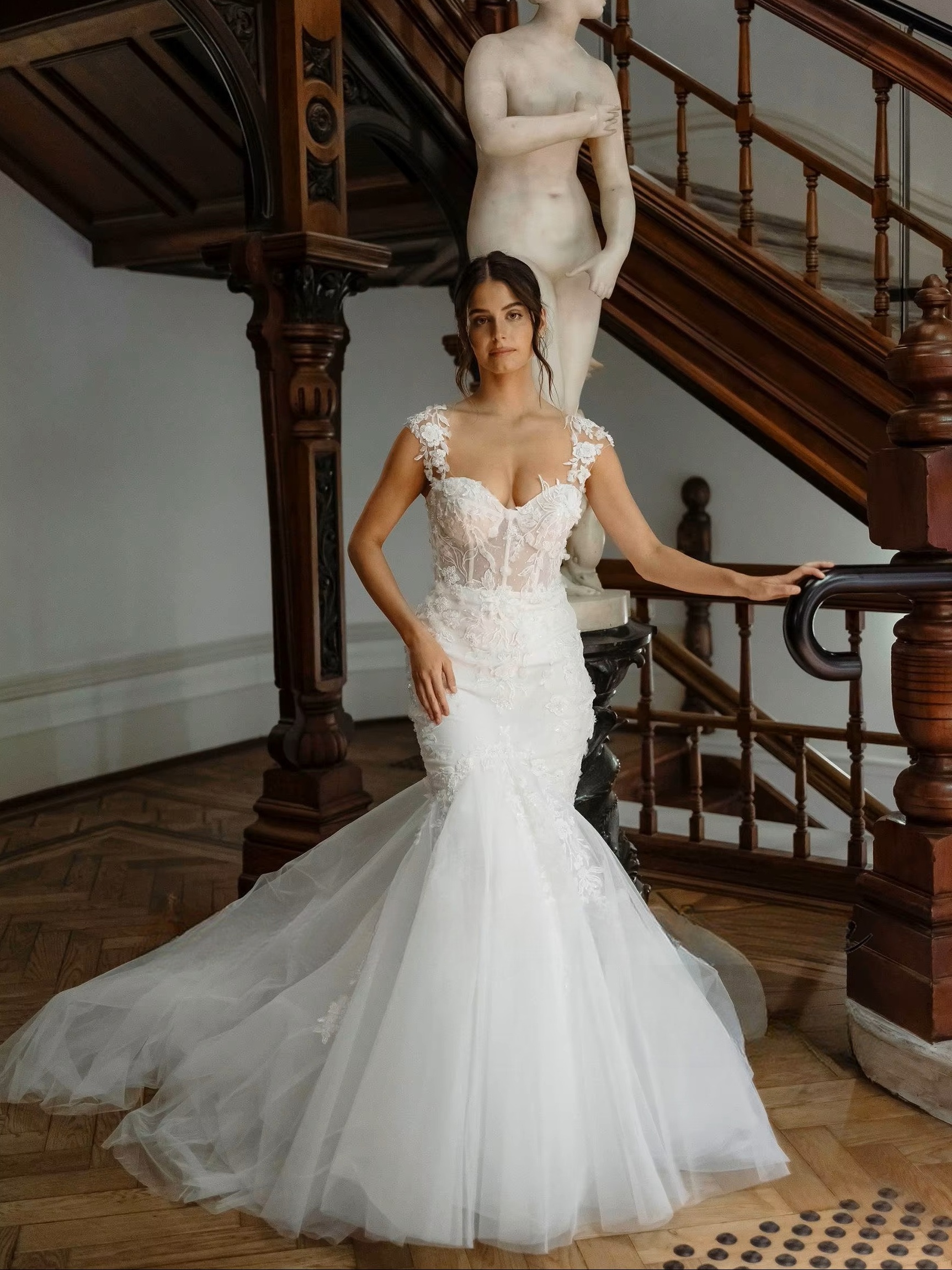 SoDigne Mermaid Boho Tulle Wedding Dresses Sweetheart Sleeveless Appliques Bridal Dress 2025 Long Wedding Gown Robe De Mairee 3 SoDigne Mermaid Boho Tulle Wedding Dresses Sweetheart Sleeveless Appliques Bridal Dress 2025 Long Wedding Gown Robe De Mairee - obrazek 3