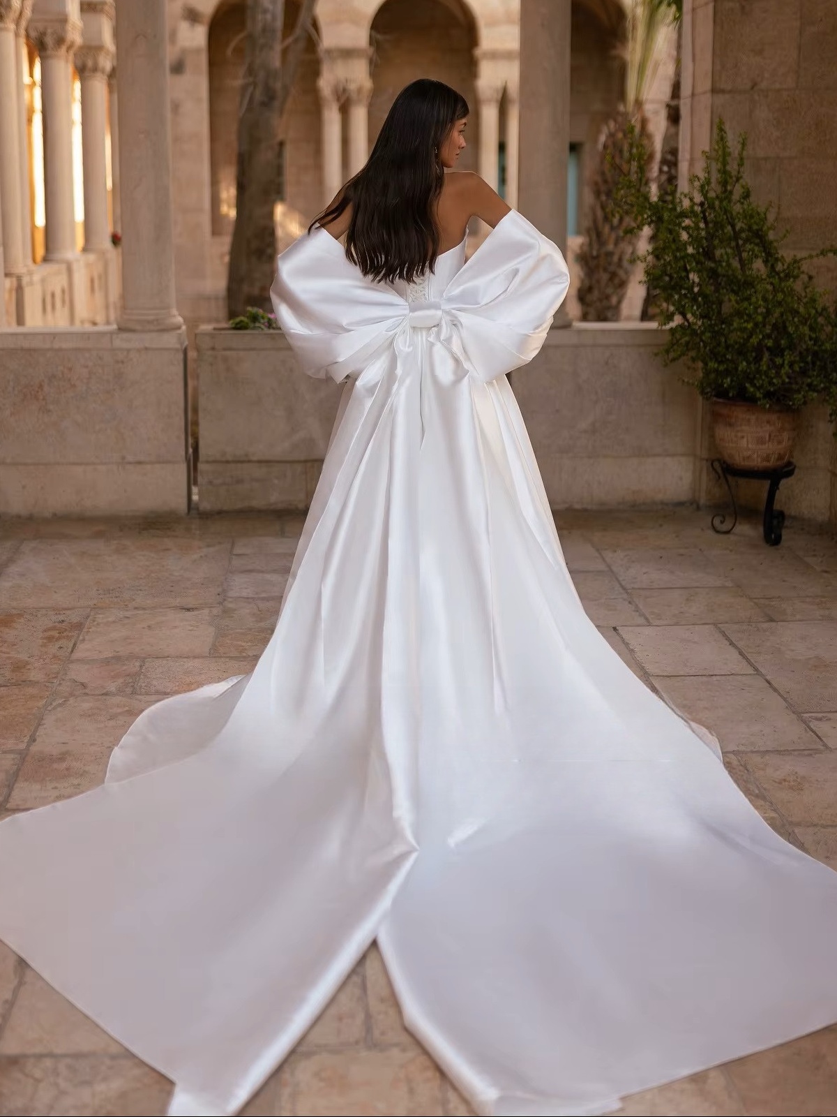 SoDigne A-line Simple Satin Wedding Dresses Sweetheart Sleeveless Bridal Dress Split Wedding Gown Robe De Mairee Customized 4 SoDigne A-line Simple Satin Wedding Dresses Sweetheart Sleeveless Bridal Dress Split Wedding Gown Robe De Mairee Customized - obrazek 4