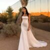 SoDigne Mermaid Satin Wedding Dresses Strapless Sleeveless Bridal Dress Long Bridal Gown with Bow vestidos de novia Customized  5 S26481a775ad44efbaa9cdc81321d980dF Cropped