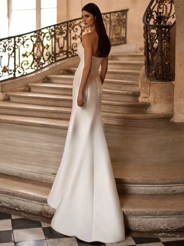 Elegant Appliqued Mermaid Wedding Dresses 2025 Boat-Neck Lace Open Back Sleeveless Bridal Gown Vestidos De Noiva Customized - obrazek 2