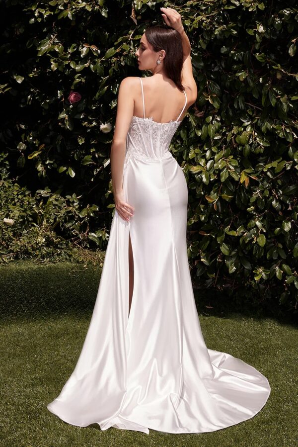 SoDigne Elegant Mermaid Satin Wedding Dresses Sweetheart Sleeveless Appliques Bridal Dress Split  Wedding Gown Robe De Mairee ﻿ - obrazek 2