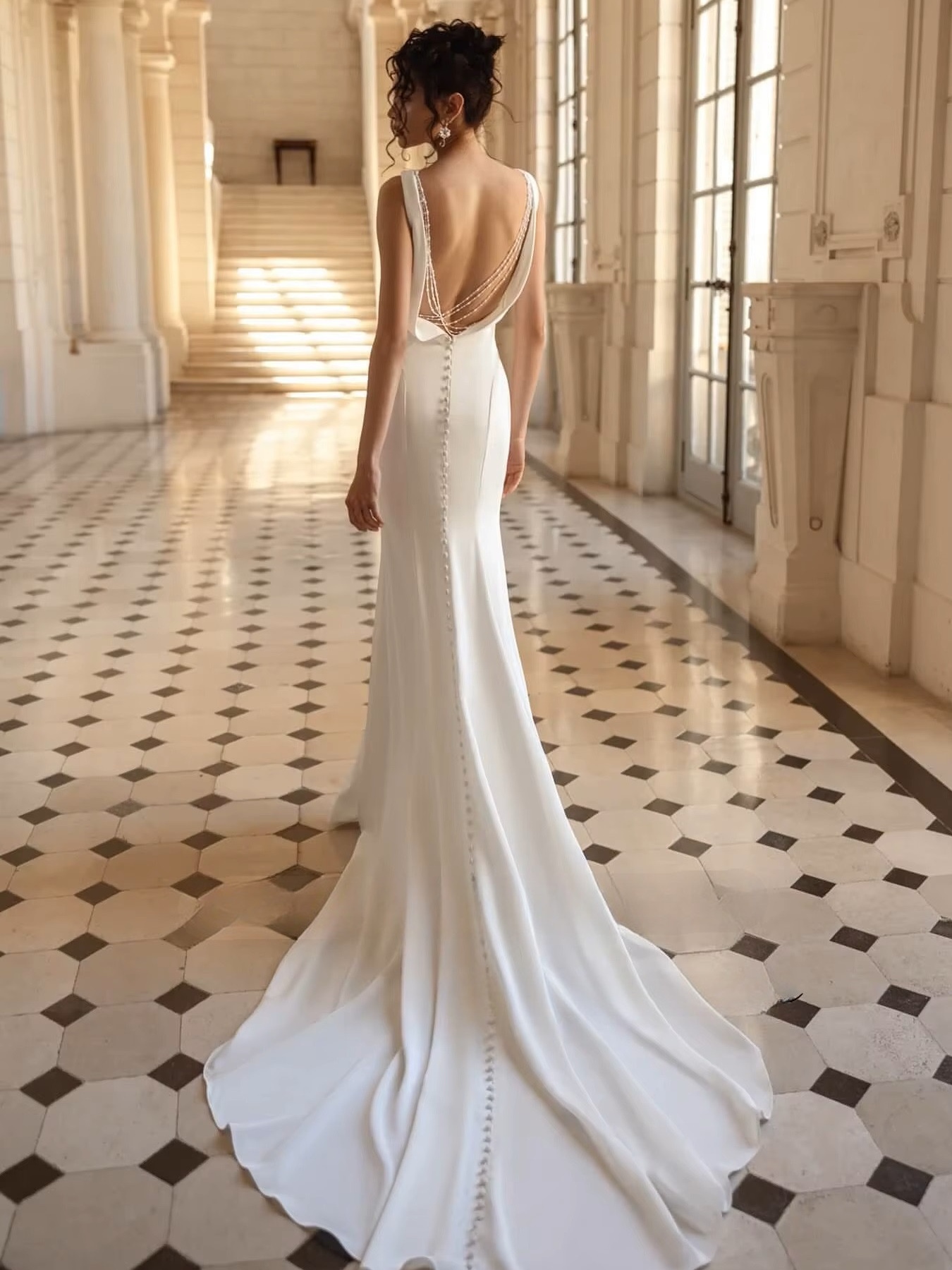 SoDigne Mermaid Satin Beach Wedding Dresses Sleeveless Backless Bridal Dress Long Wedding Gown Robe De Mairee Customized 2 SoDigne Mermaid Satin Beach Wedding Dresses Sleeveless Backless Bridal Dress Long Wedding Gown Robe De Mairee Customized - obrazek 2