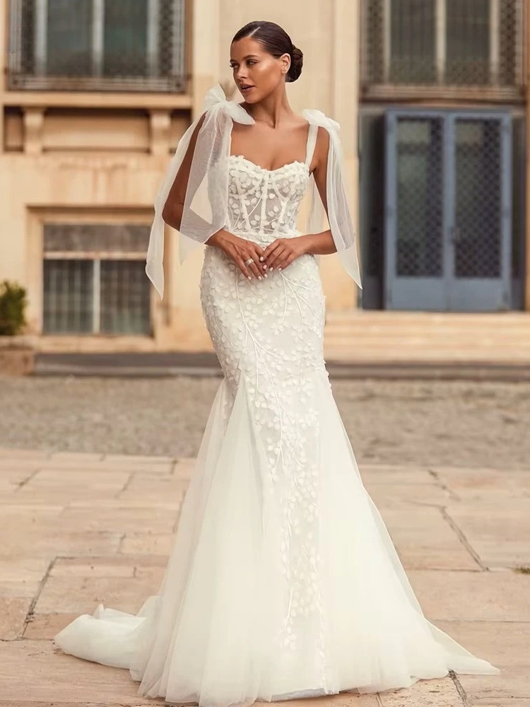SoDigne Mermaid Tulle Wedding Dresses Sweetheart Sleeveless Elegant Bride Dress Women Bridal Gowns vestidos de novia Customized 3 SoDigne Mermaid Tulle Wedding Dresses Sweetheart Sleeveless Elegant Bride Dress Women Bridal Gowns vestidos de novia Customized - obrazek 3