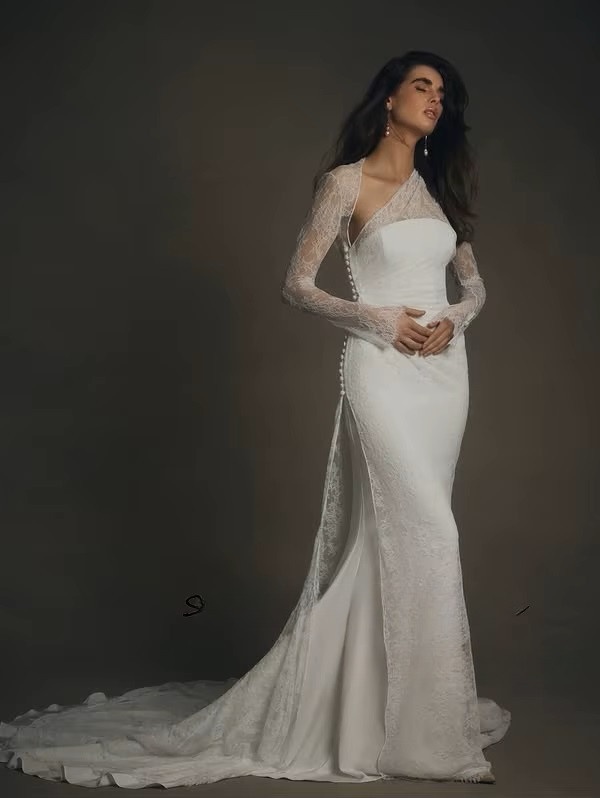 SoDigne Mermaid Boho Wedding Dresses Full Sleeves Lace Bridal Dress Long Beach 2025 Wedding Gown Robe De Mairee Customized 1 SoDigne Mermaid Boho Wedding Dresses Full Sleeves Lace Bridal Dress Long Beach 2025 Wedding Gown Robe De Mairee Customized
