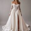 LORIE Vintage Lace Wedding Dress A-Line Off Shoulder Applique Long Sleeve Bridal Gown Princess Slit Corset Bride Gown Customized 3 S96b8ce6cbdef41e2969724a3f1851e0aJ Cropped
