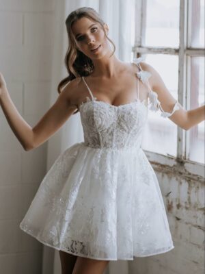 SoDigne Short Appliques Wedding Dresses A-line Sweetheart Sleeveless Tulle Bridal Dress Beach Mini Wedding Gown 2025 customized 5 S97f9039a948b4c9a9173db6c881e08c1h Cropped
