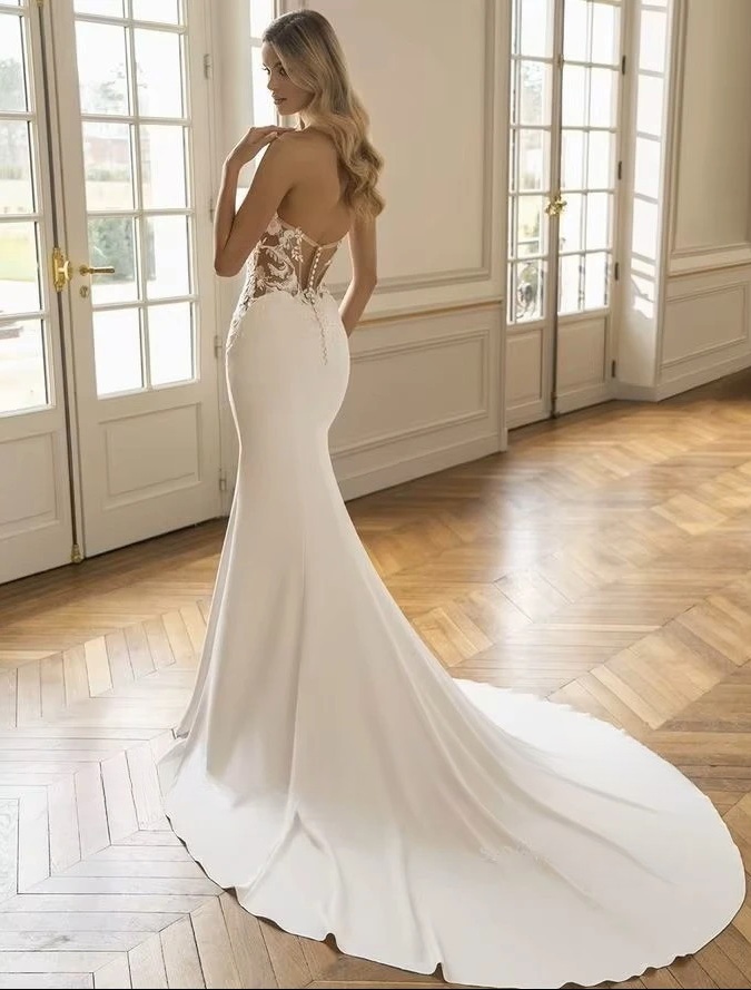 SoDigne Mermaid Wedding Dresses Sweetheart Sleeveless Appliques Bridal Dress Beach Customized Wedding Gown Robe De Mairee 2 SoDigne Mermaid Wedding Dresses Sweetheart Sleeveless Appliques Bridal Dress Beach Customized Wedding Gown Robe De Mairee - obrazek 2