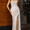 SoDigne Mermaid Long Lace Wedding Dresses Sleeveless Strapless Split Bride Dress Wedding Gown vestidos de novia Customized 9 Sac3111523cf24f9a84e38614f7be5340V