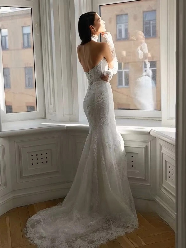 SoDigne Mermaid Lace Bride Dresses Sleeveless Detachable Sleeves Wedding Dress Long Bridal Gowns Robe De Mairee Customized 3 SoDigne Mermaid Lace Bride Dresses Sleeveless Detachable Sleeves Wedding Dress Long Bridal Gowns Robe De Mairee Customized - obrazek 3