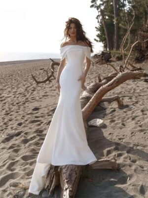 BIGDAY Mermaid Pleat Wedding Dress 2025 Off The Shoulder Open Back Pleat Sweep Train Bridal Gown Vestidos De Noiva Customized