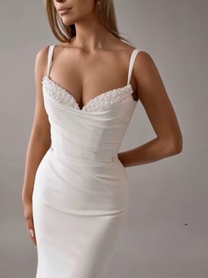SoDigne Customized Mermaid Simple Wedding Dresses Sweetheart Sleeveless Beading Satin Bridal Dress Women Long Wedding Gown 5 Sf6fd79a898044483b67ed9e2614178c3X Cropped