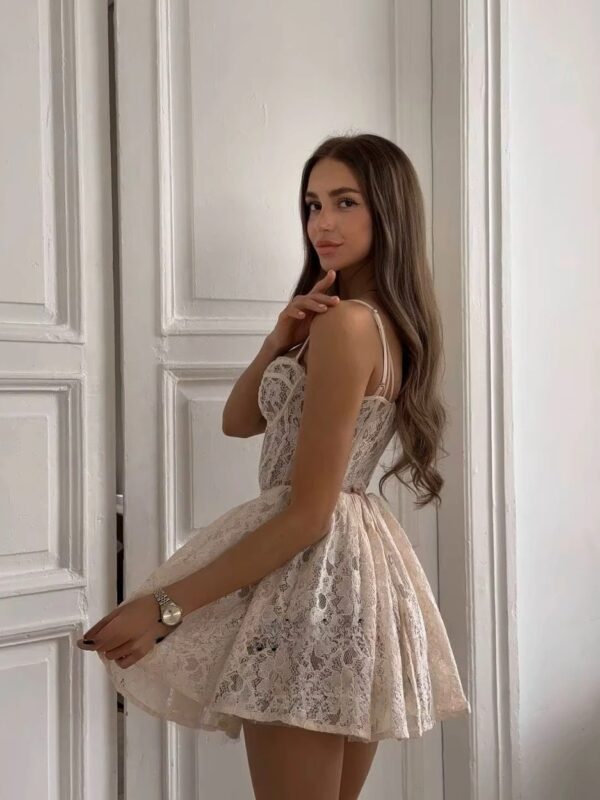 SoDigne A-line Lace Mini Wedding Dress Sweetheart Sleeveless Bride Dresses Beach Bridal Gowns vestidos de novia Customized - obrazek 2
